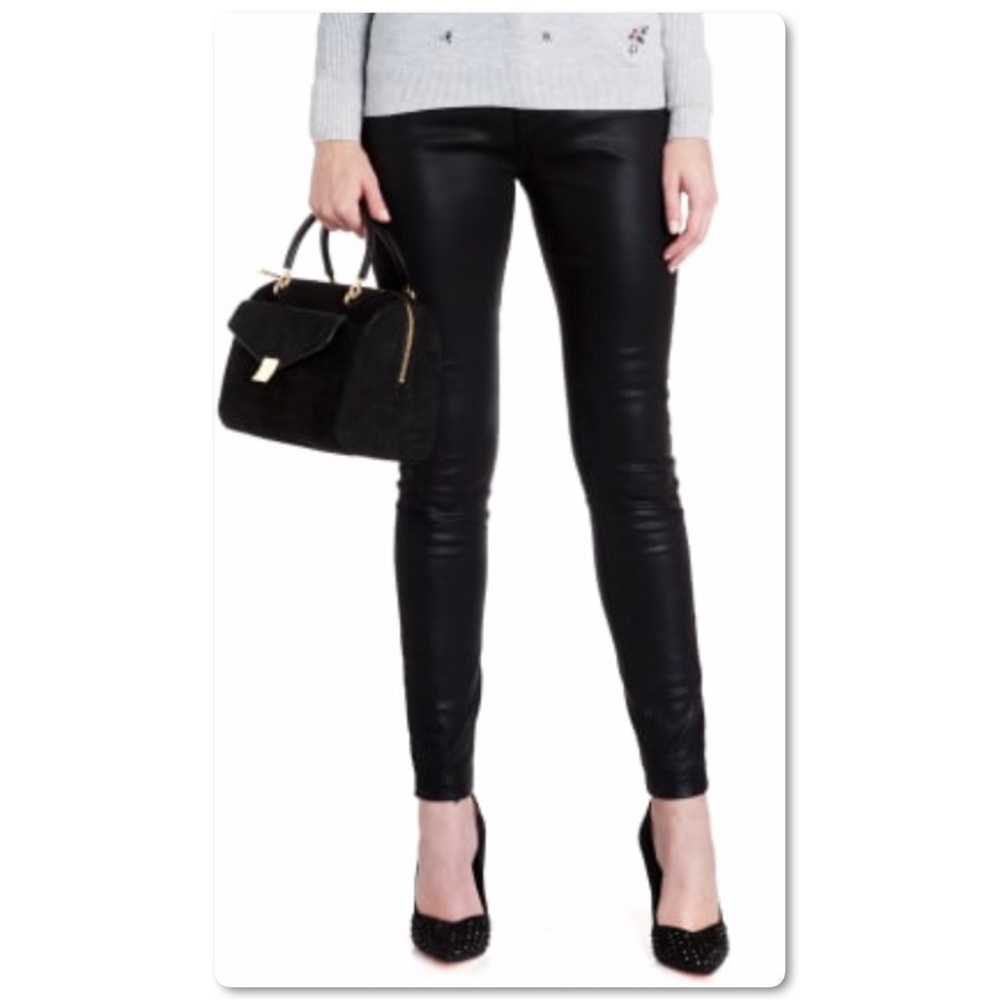 Ted Baker Skinny Black Coated Jeans Lace Sides